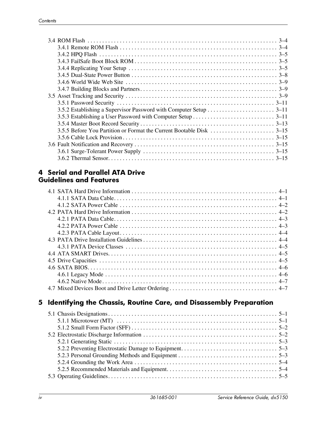 HP dx5150 manual Serial and Parallel ATA Drive Guidelines and Features 