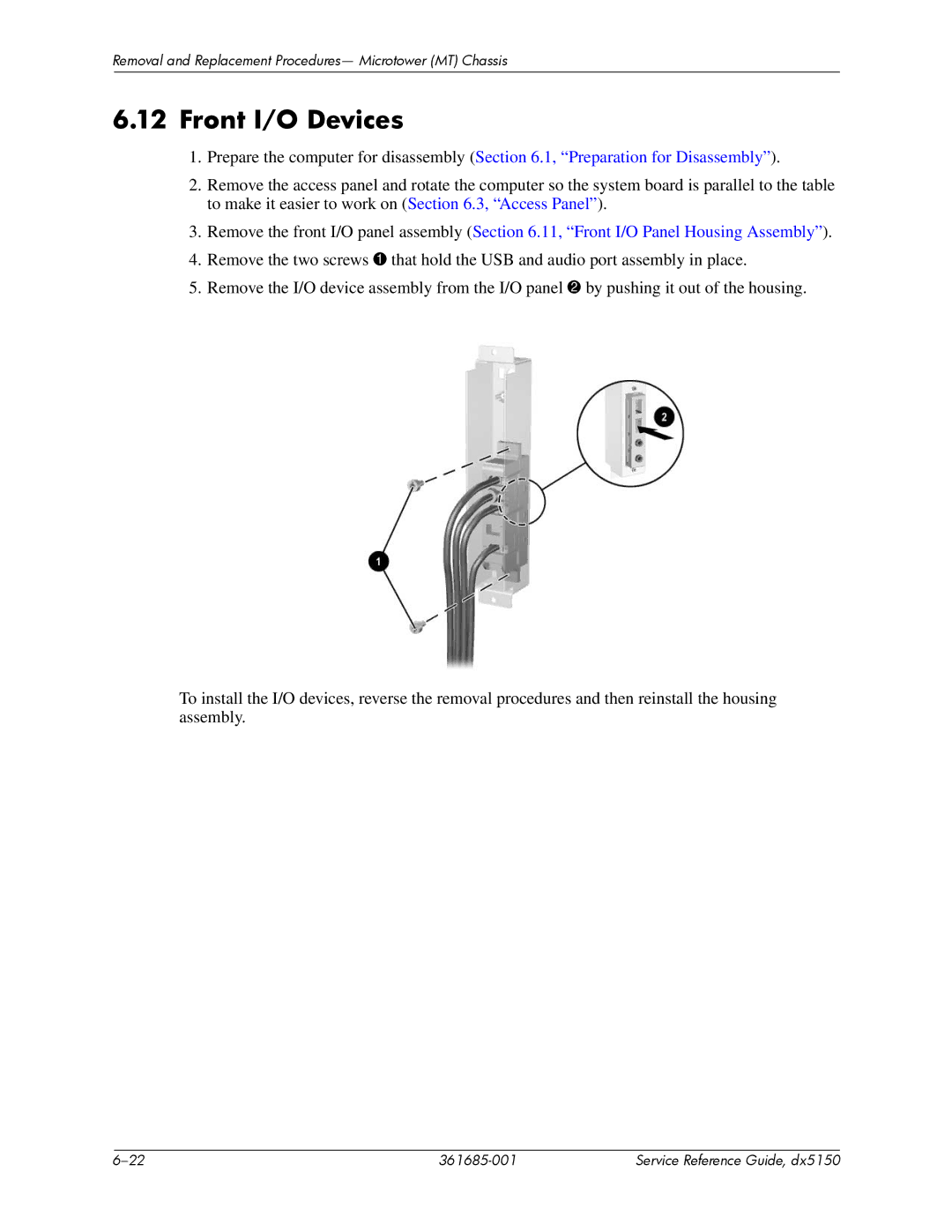 HP dx5150 manual Front I/O Devices 