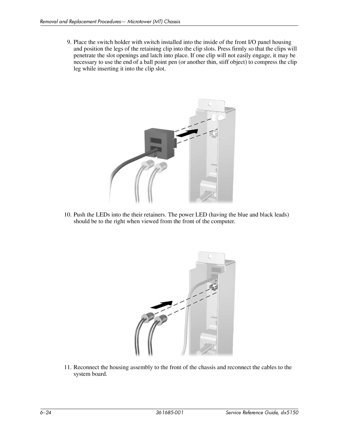 HP dx5150 manual Removal and Replacement Procedures- Microtower MT Chassis 