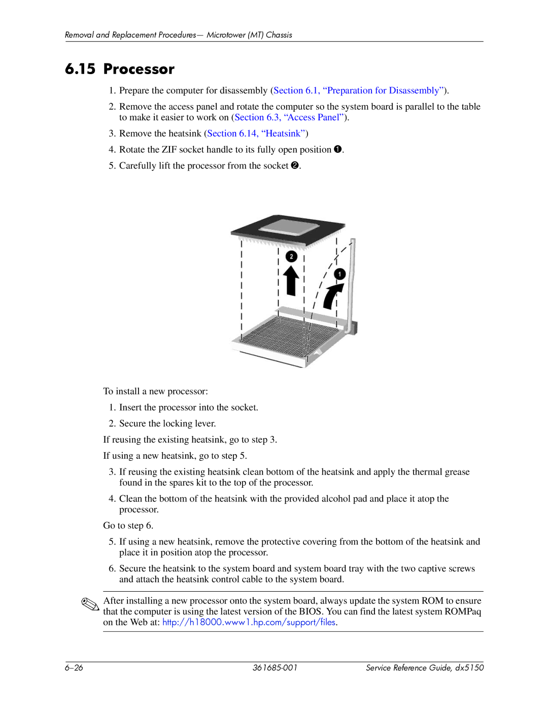 HP dx5150 manual Processor, Remove the heatsink .14, Heatsink 