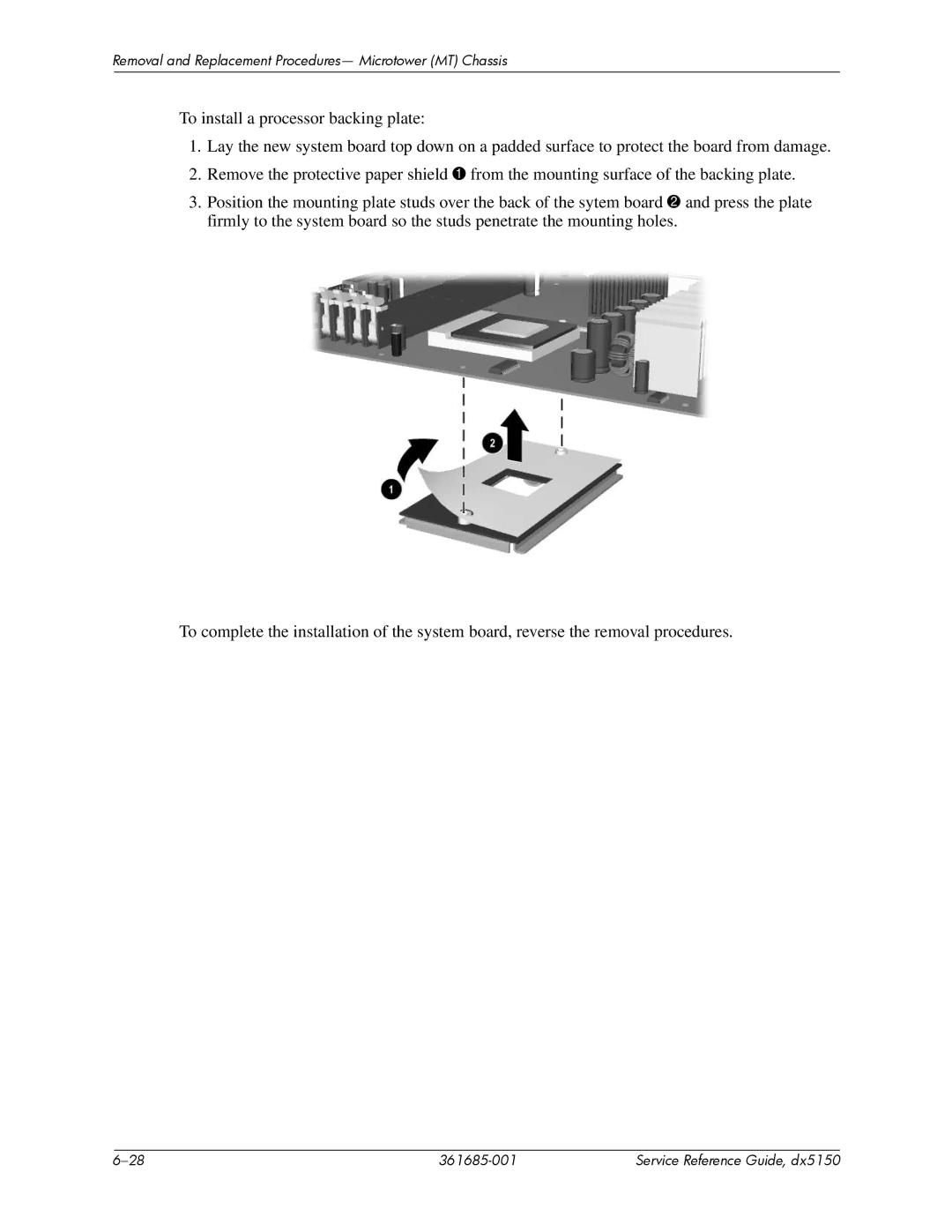 HP dx5150 manual Removal and Replacement Procedures- Microtower MT Chassis 