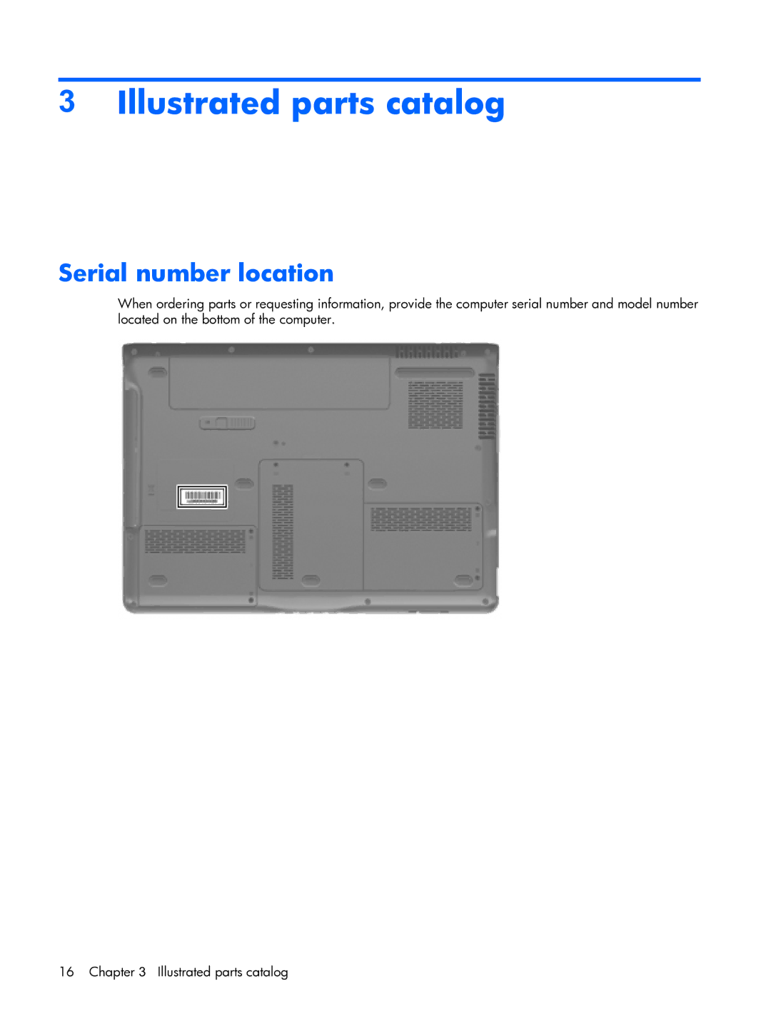 HP DX6500 manual Illustrated parts catalog, Serial number location 