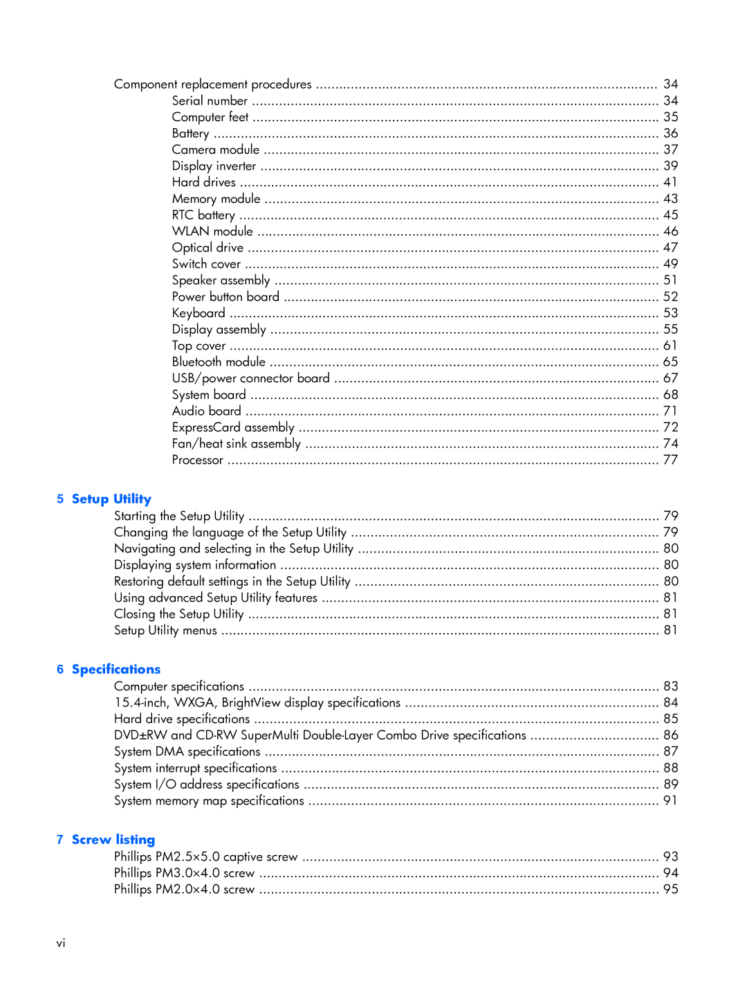 HP DX6500 manual Setup Utility 