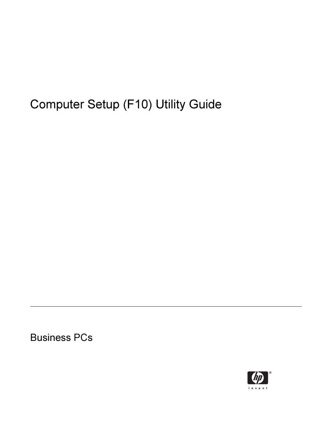 HP dx7300 manual Computer Setup F10 Utility Guide 