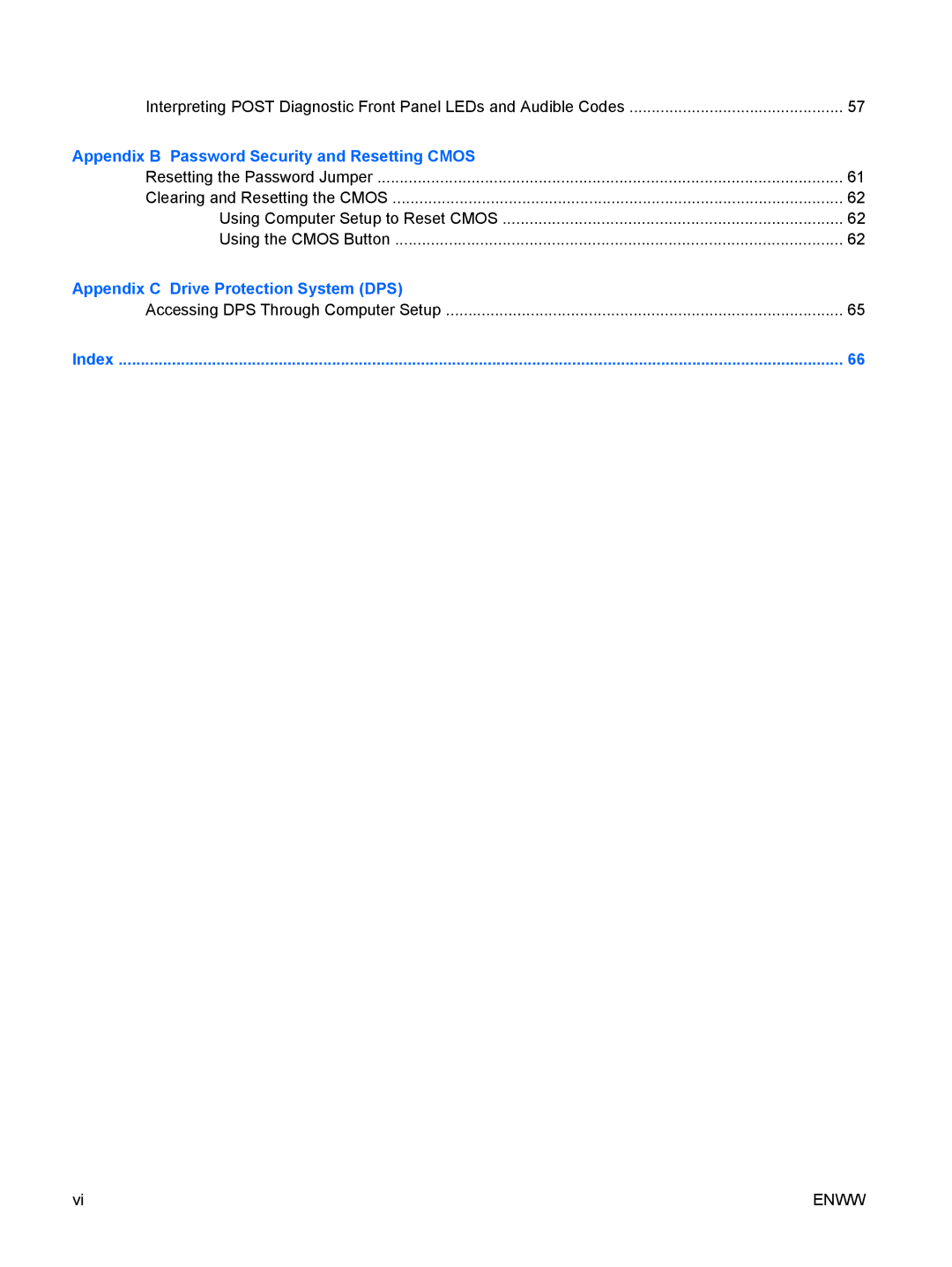 HP dx7300 manual Appendix B Password Security and Resetting Cmos, Accessing DPS Through Computer Setup 