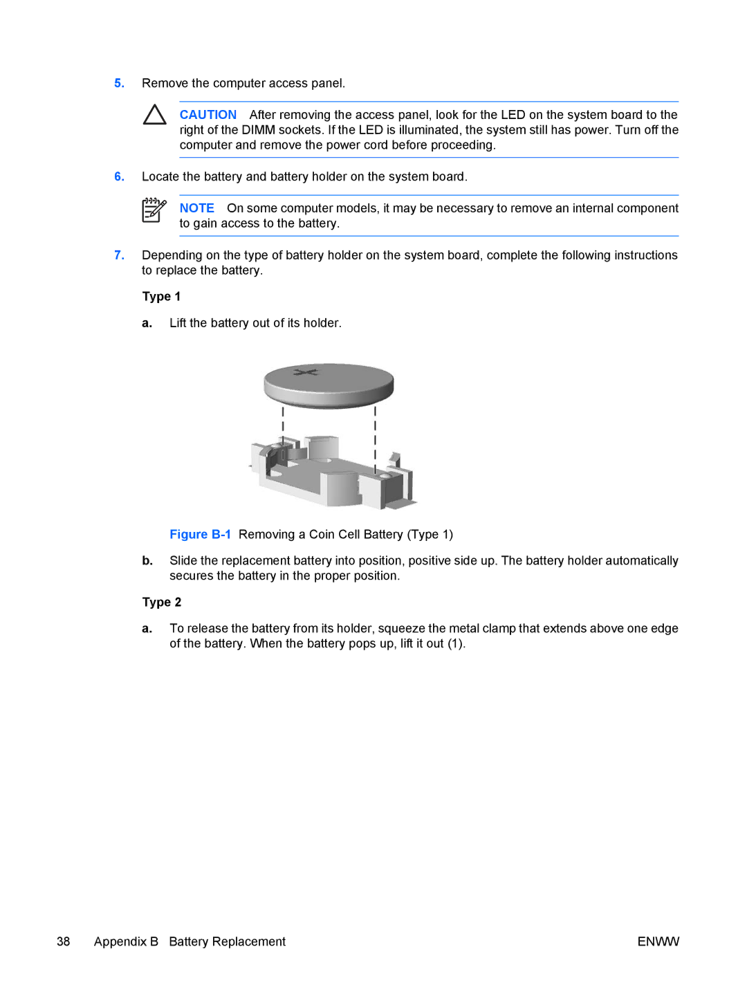 HP dx7300 manual Type 