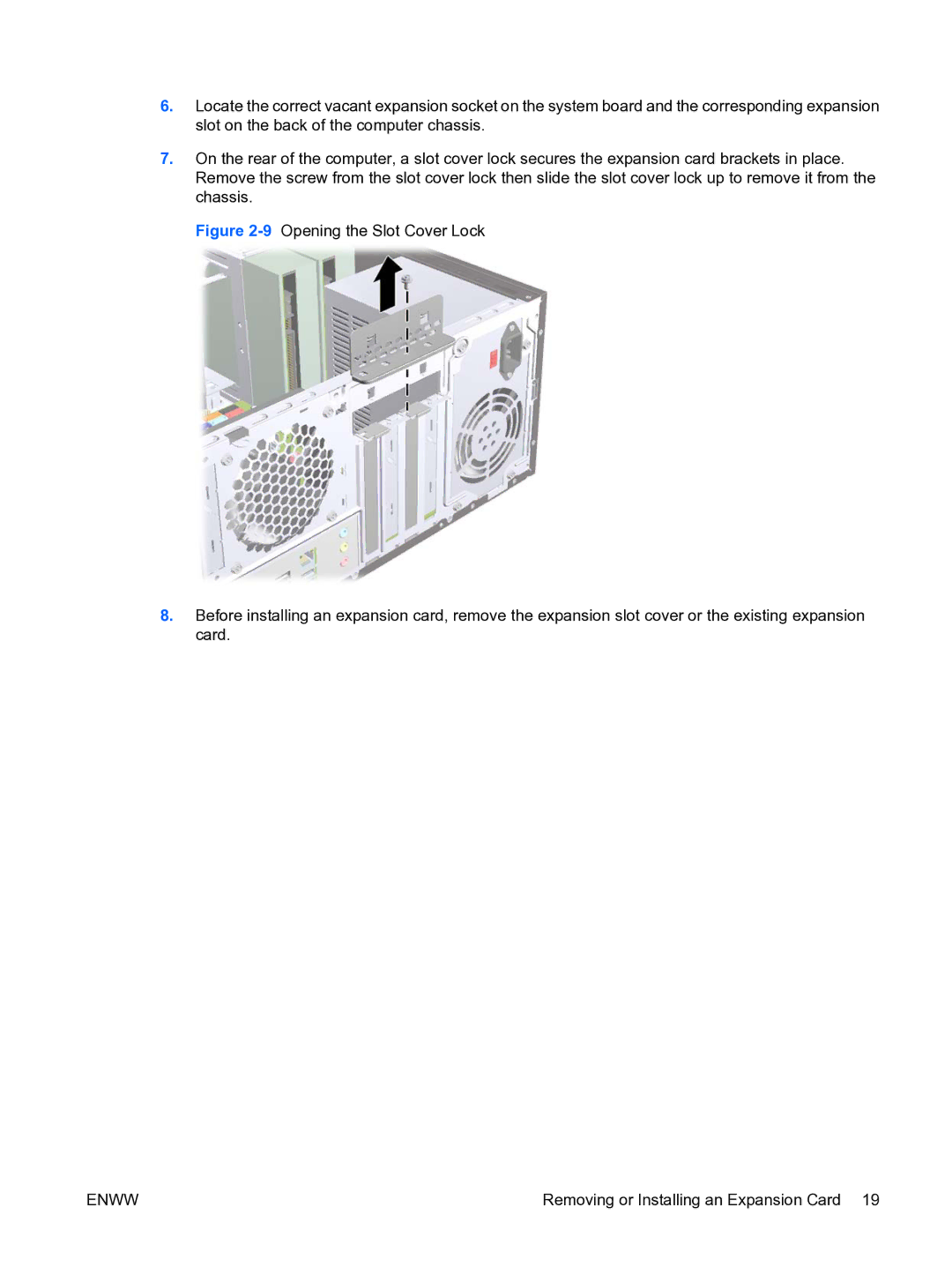 HP DX7500 manual Removing or Installing an Expansion Card 