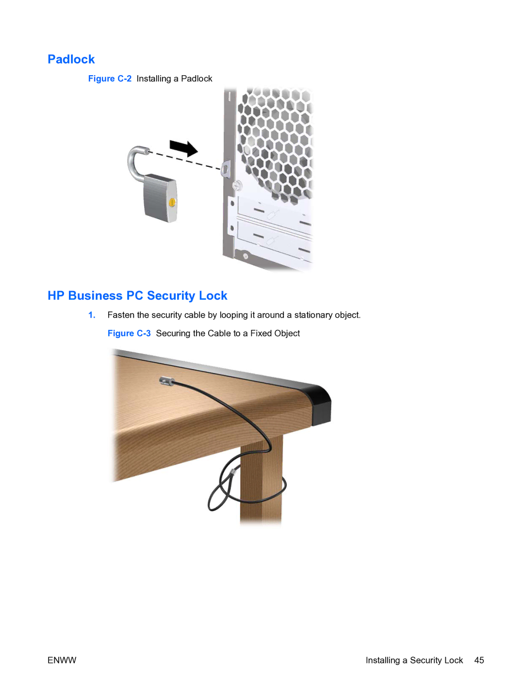 HP DX7500 manual Padlock, HP Business PC Security Lock 