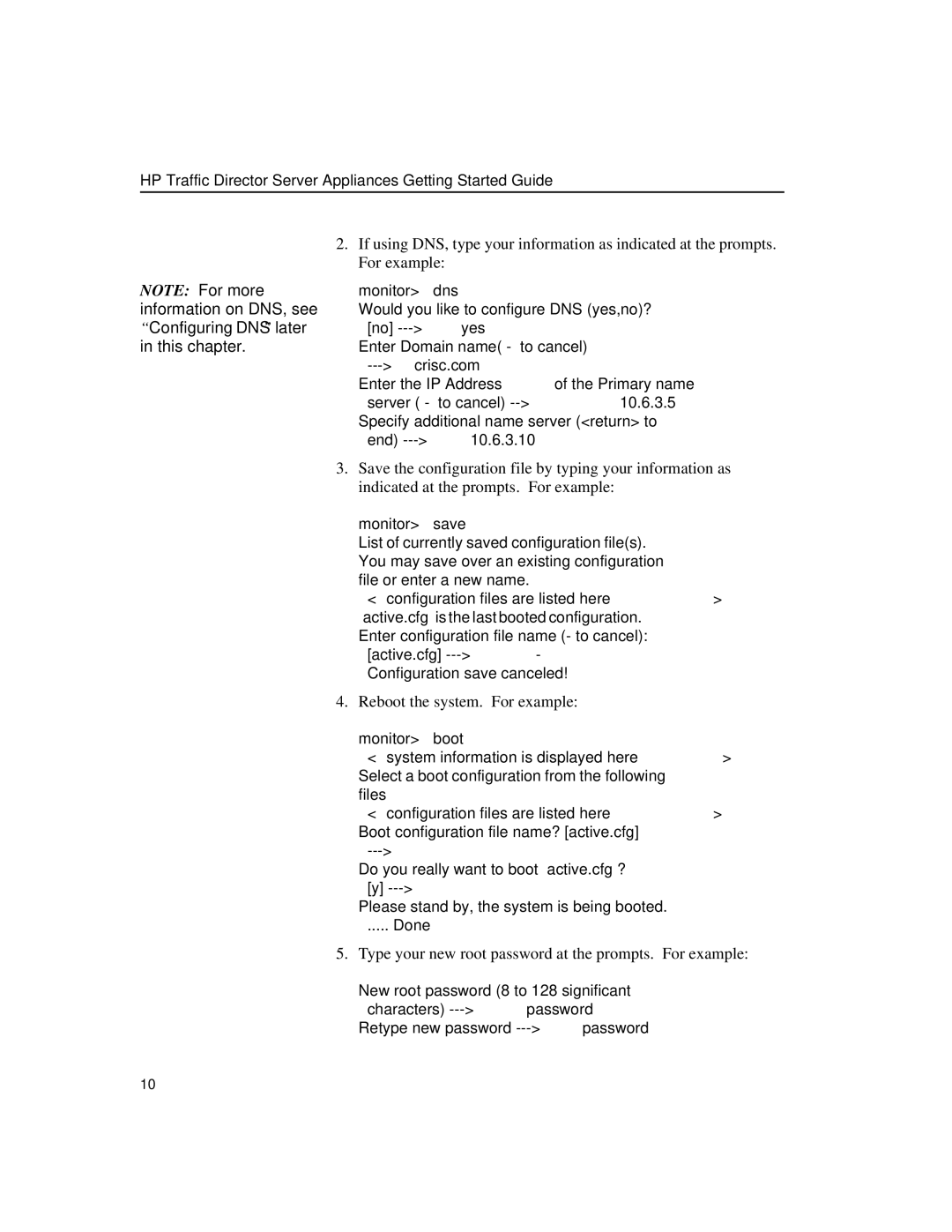 HP e-Commerce Traffic Direr sa8220 manual Information on DNS, see, Configuring DNS later, This chapter 