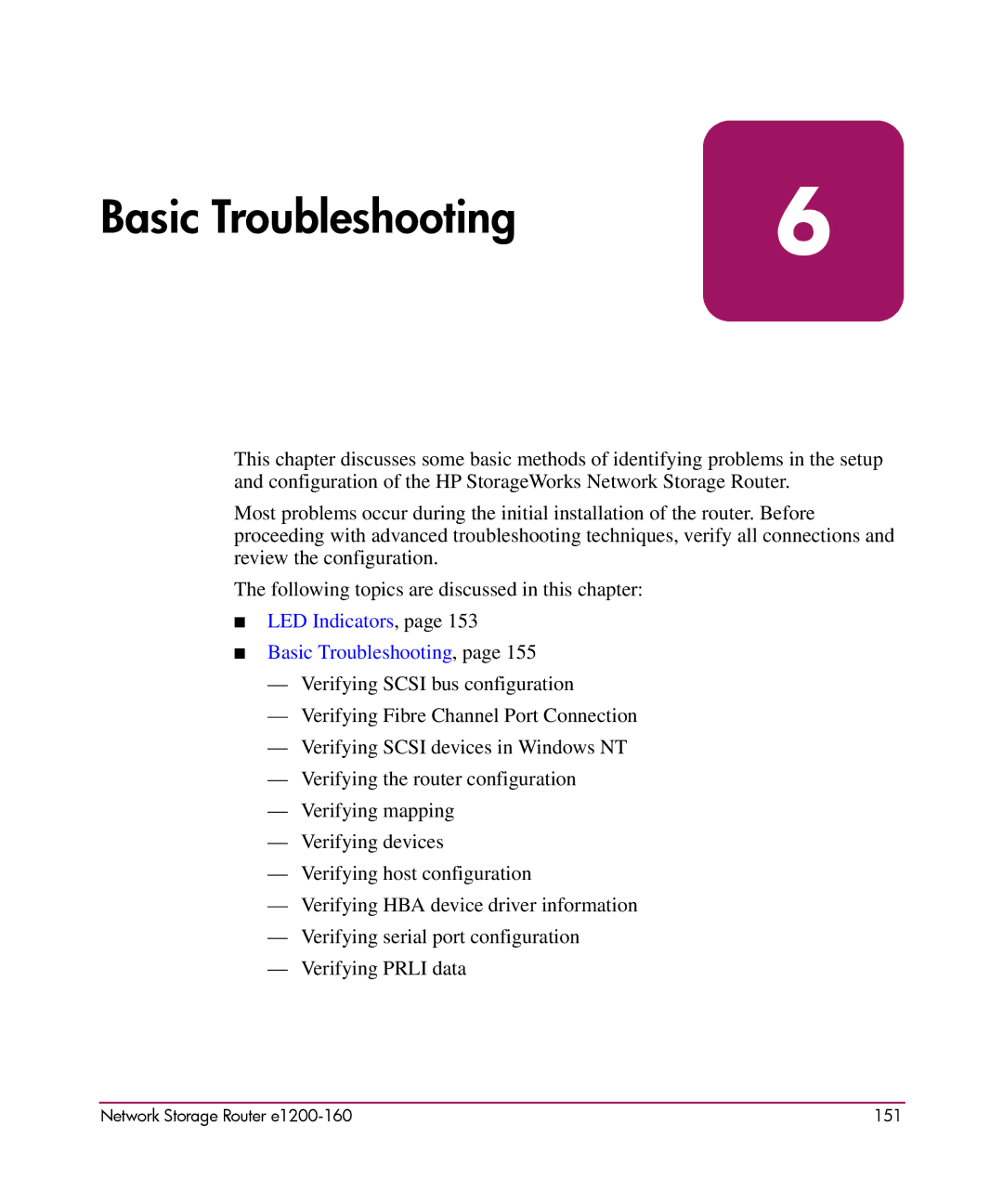 HP e1200-160 manual Basic Troubleshooting 