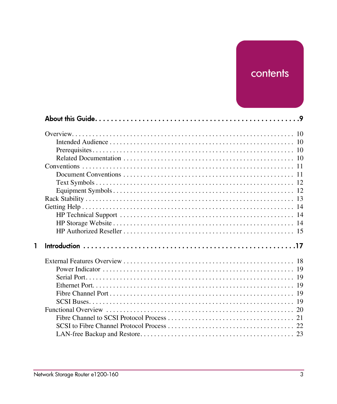 HP e1200-160 manual Contents 