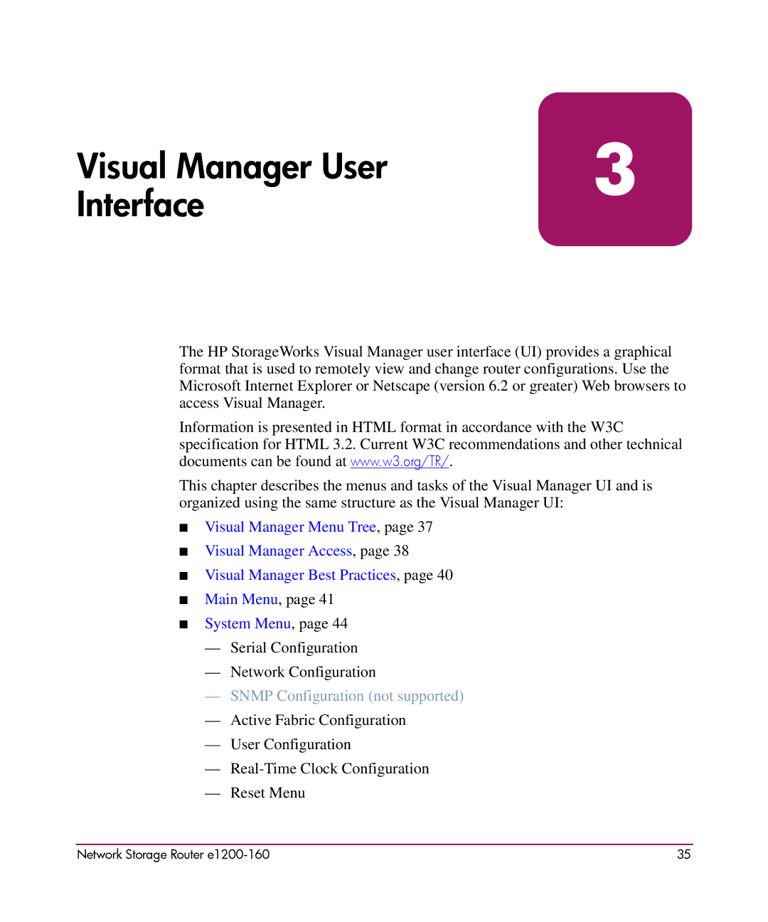 HP e1200-160 manual Visual Manager User Interface 