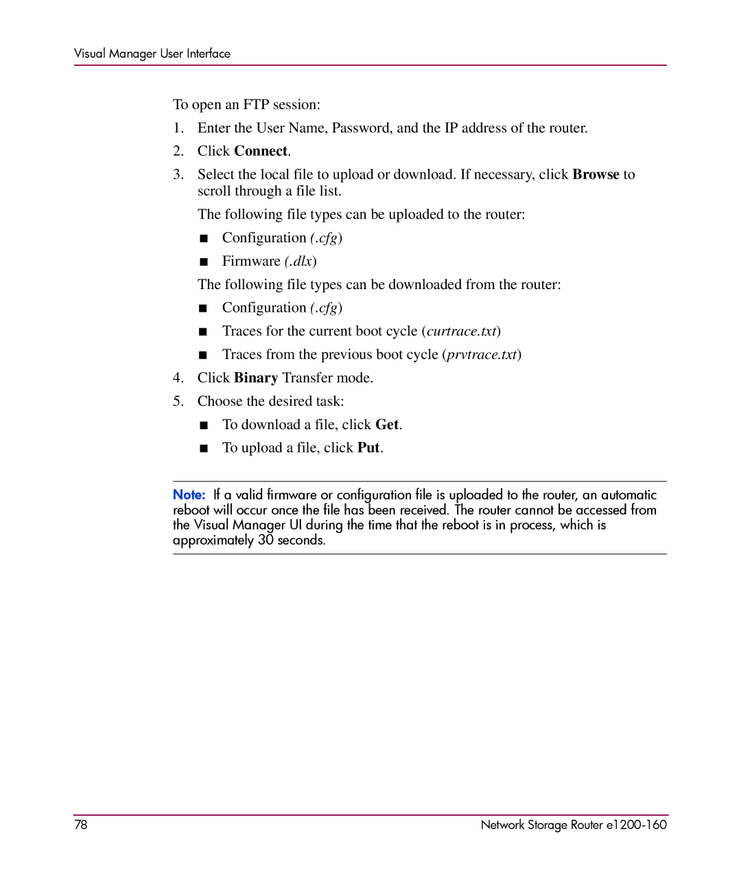 HP e1200-160 manual Visual Manager User Interface 