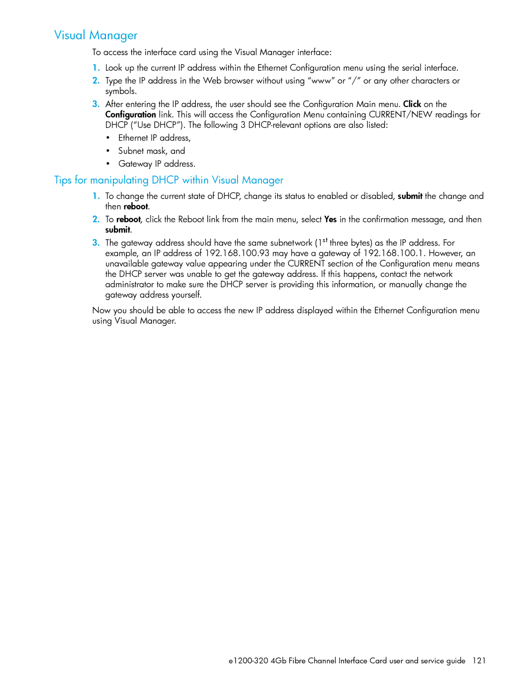 HP E1200-320 manual Tips for manipulating Dhcp within Visual Manager 