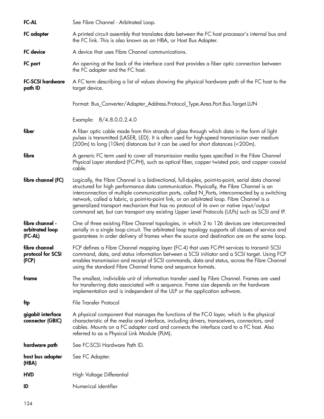 HP E1200-320 See Fibre Channel Arbitrated Loop, FC adapter, FC link. This is also known as an HBA, or Host Bus Adapter 