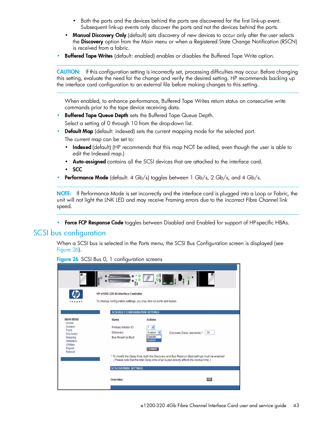 HP E1200-320 manual Scsi bus configuration, Scsi Bus 0, 1 configuration screens 