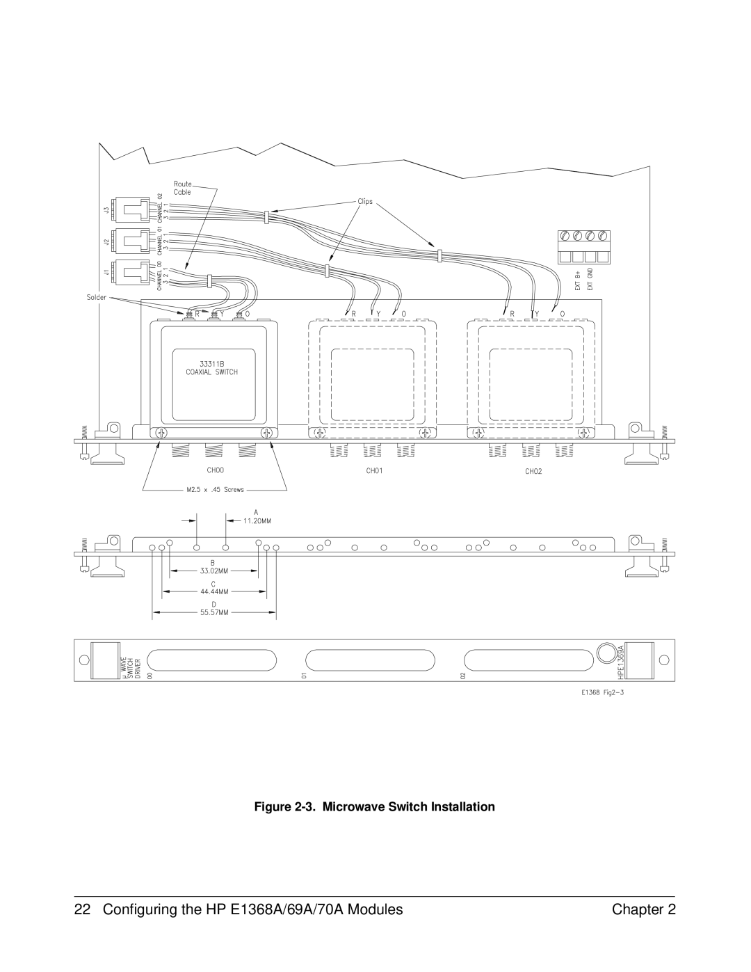 HP E1368A manual Microwave Switch Installation 