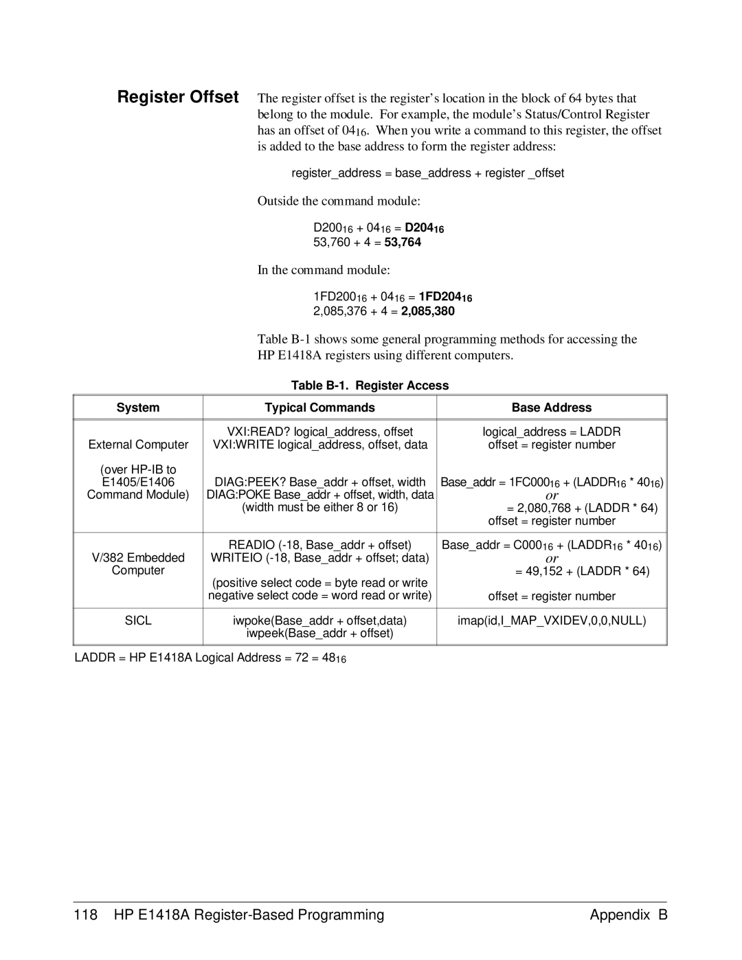 HP E1418A manual Outside the command module 