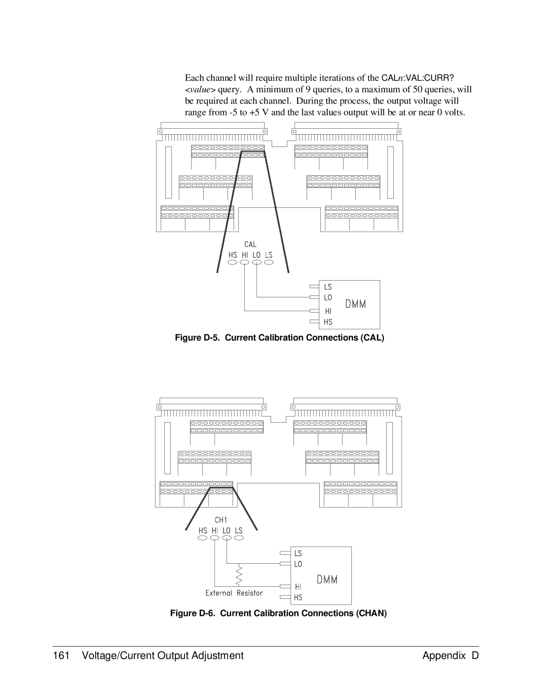 HP E1418A manual Figure D-5. Current Calibration Connections CAL 