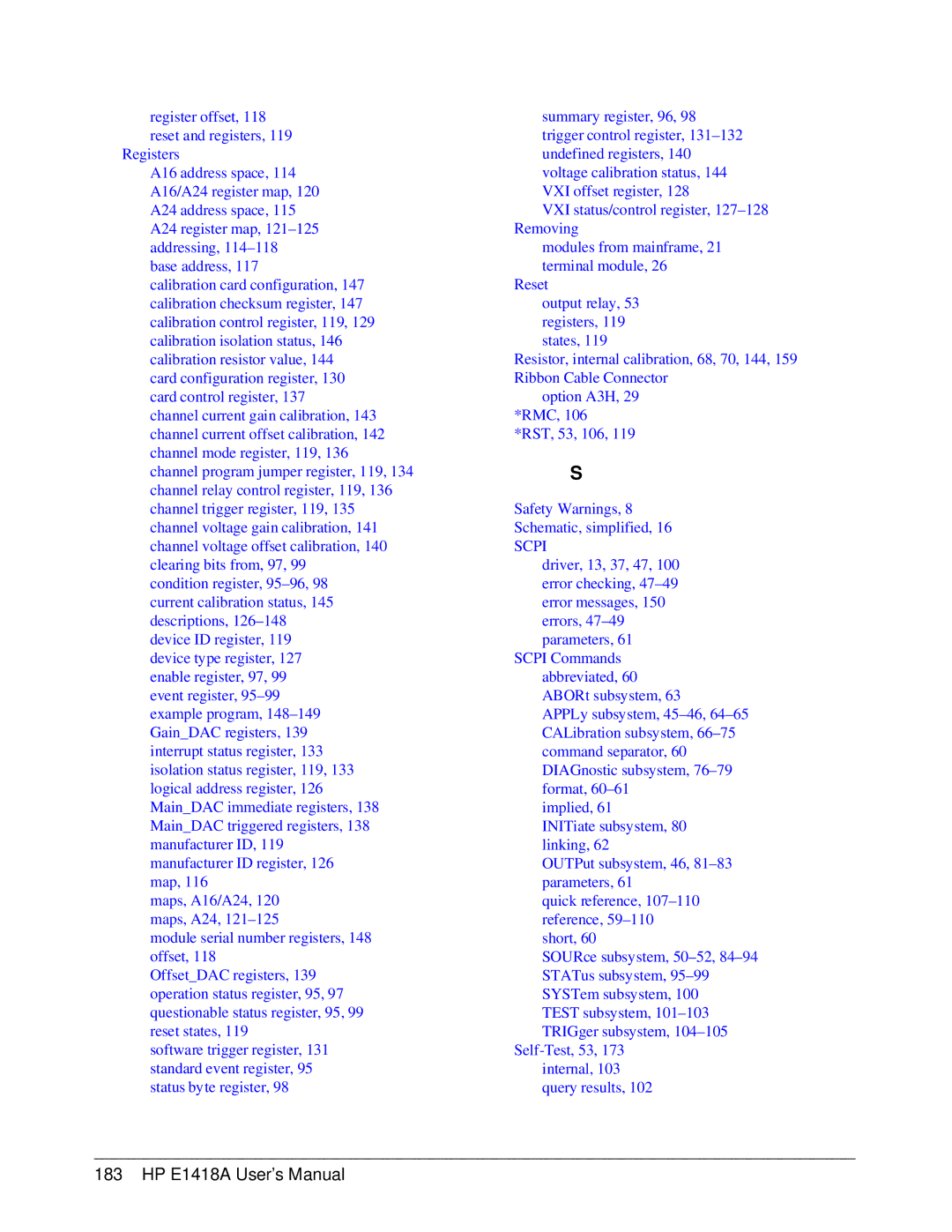 HP E1418A manual Scpi 