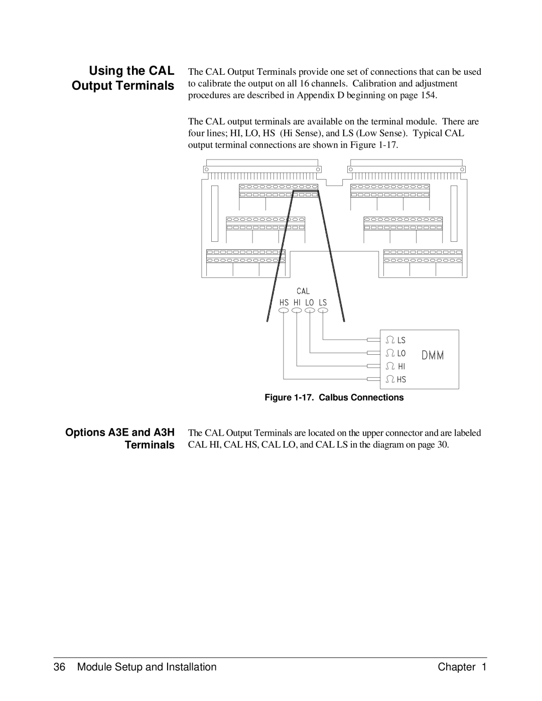 HP E1418A manual Using the CAL Output Terminals, Calbus Connections 