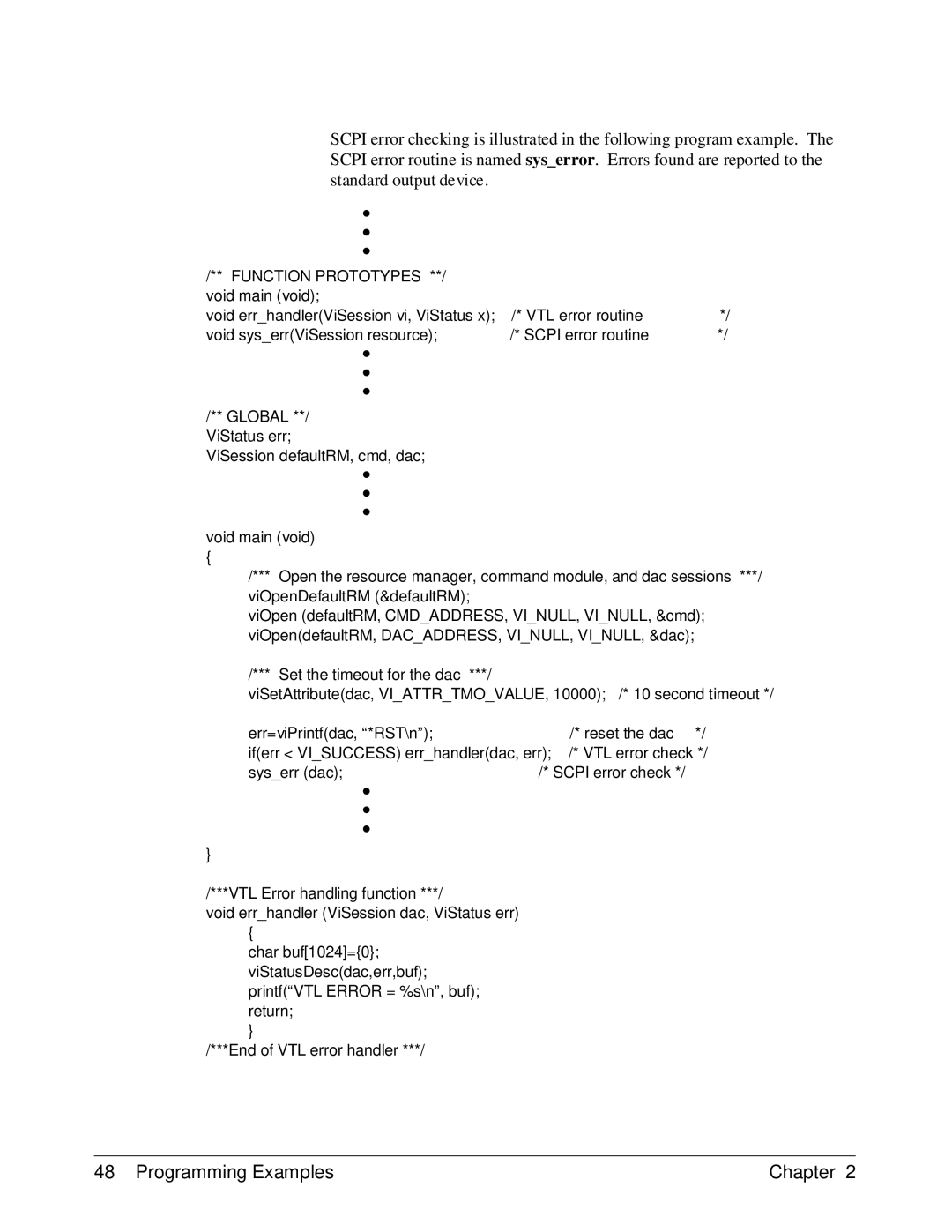 HP E1418A manual Function Prototypes 