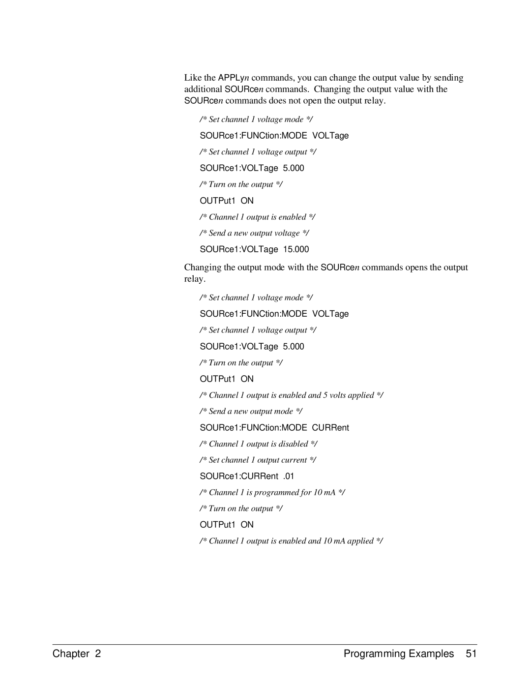 HP E1418A manual SOURce1FUNCtionMODE CURRent 