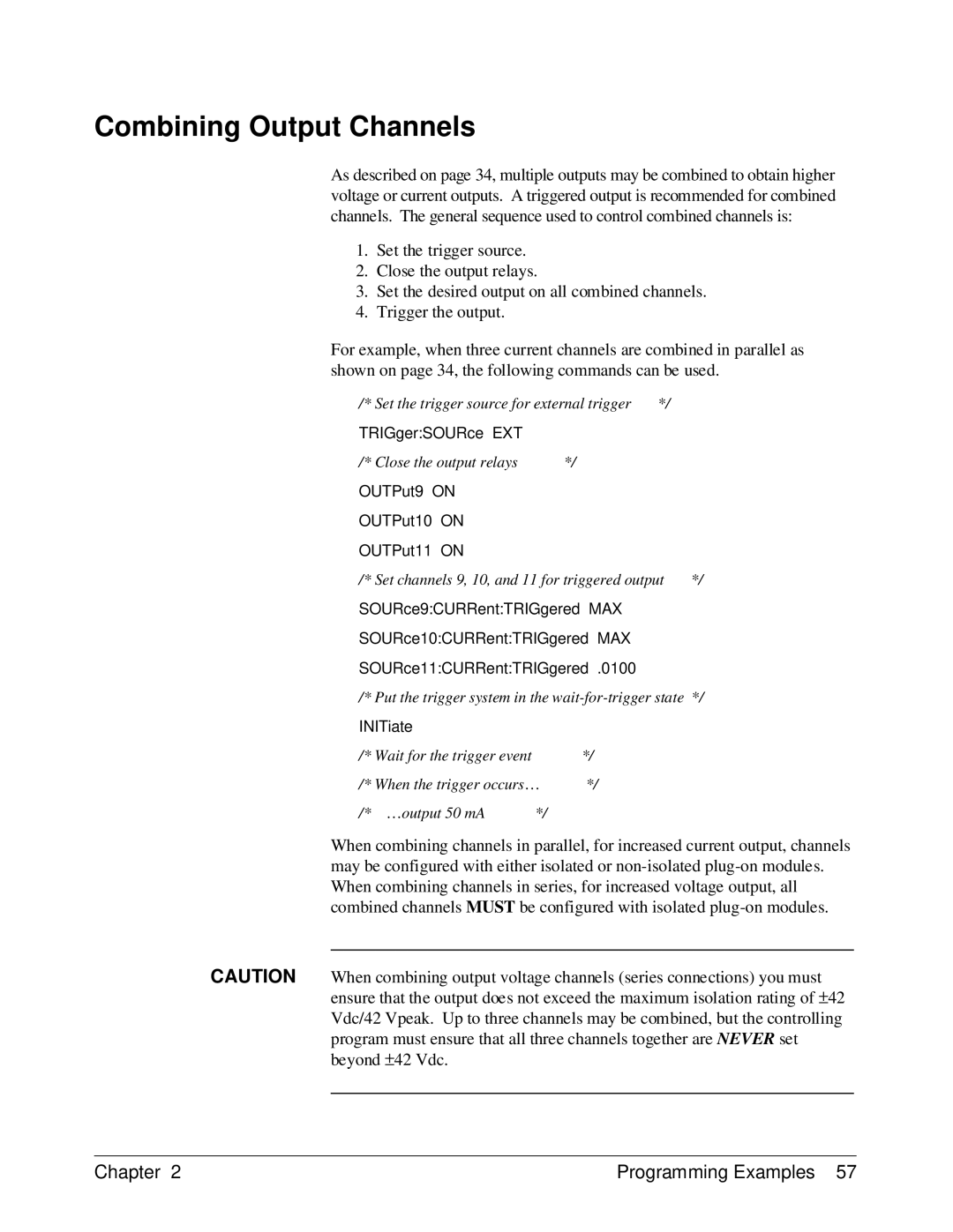 HP E1418A manual Combining Output Channels 