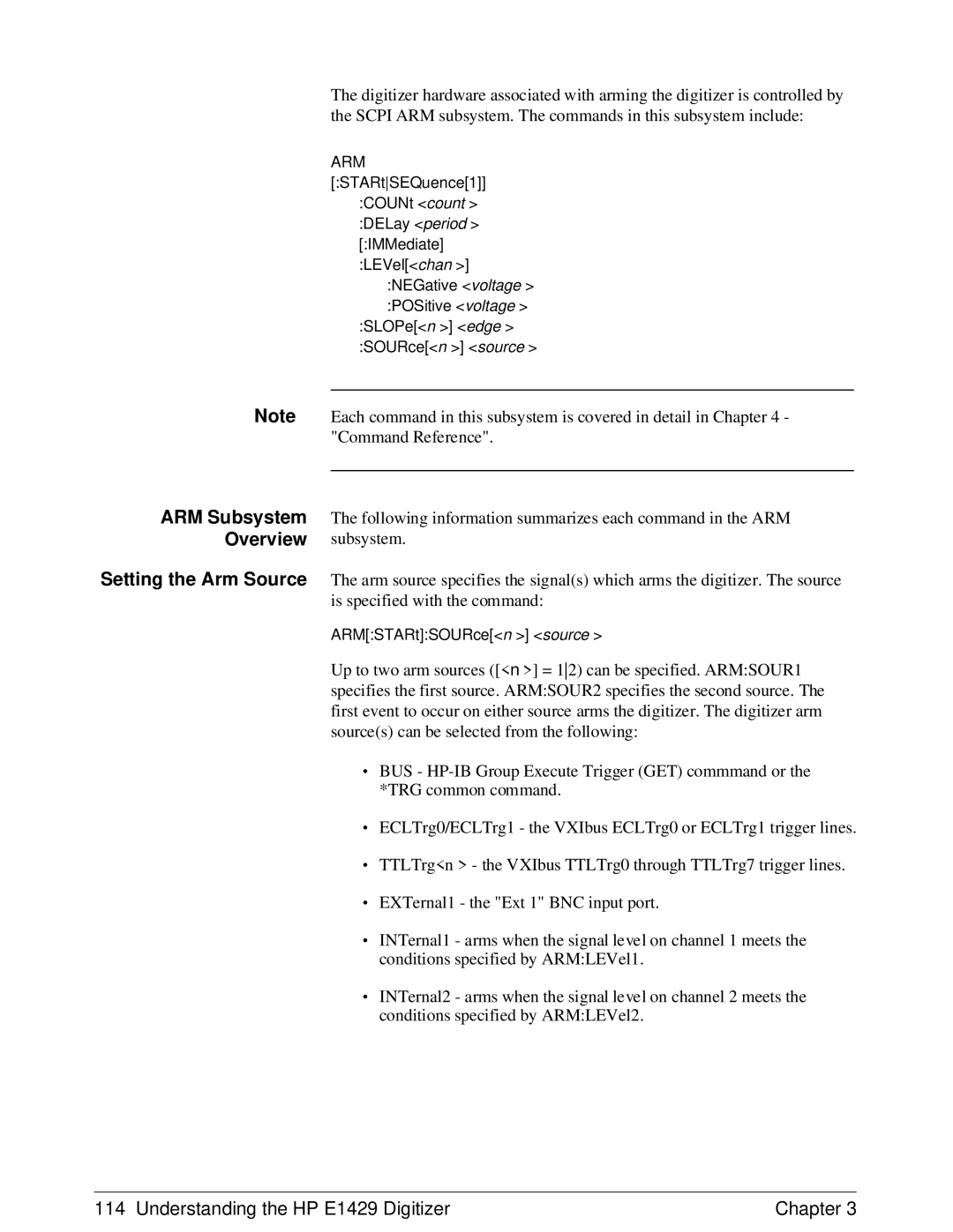 HP E1429A manual ARM STARtSEQuence1 