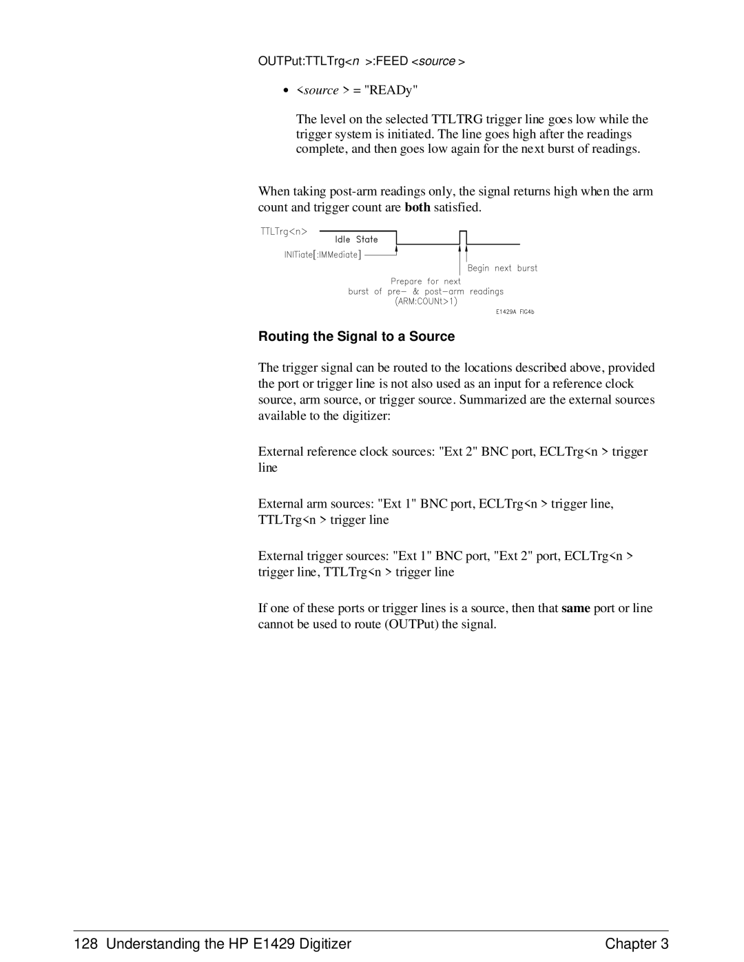 HP E1429A manual Routing the Signal to a Source 