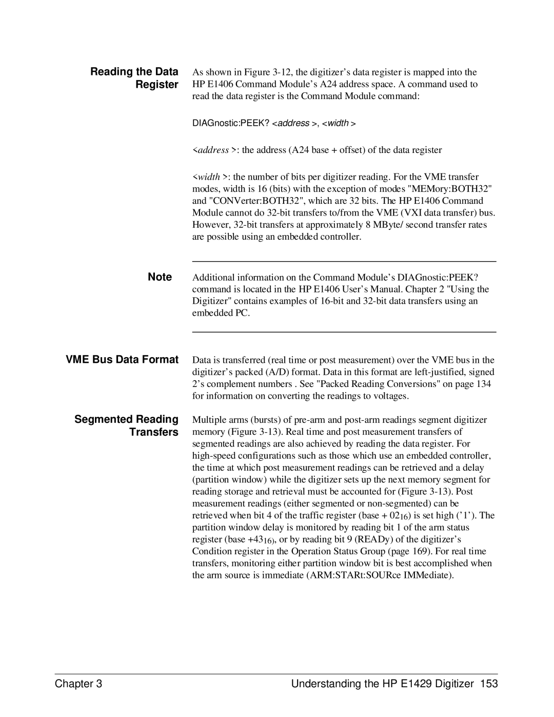 HP E1429A manual Segmented Reading Transfers 