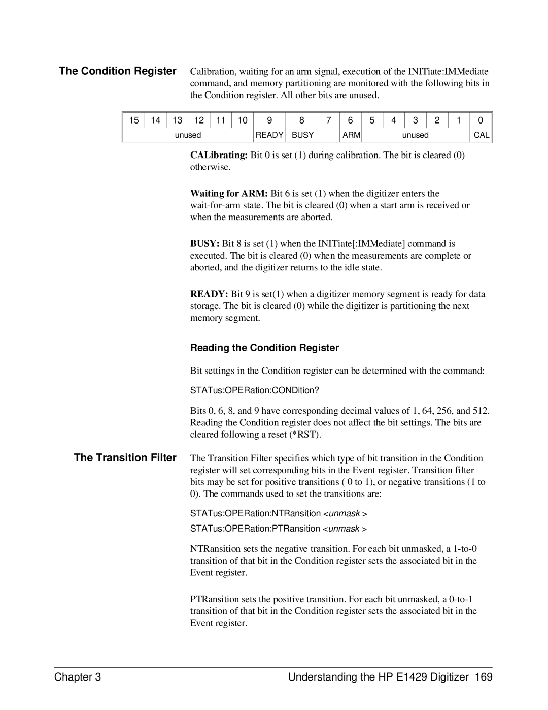 HP E1429A manual STATusOPERationCONDition? 