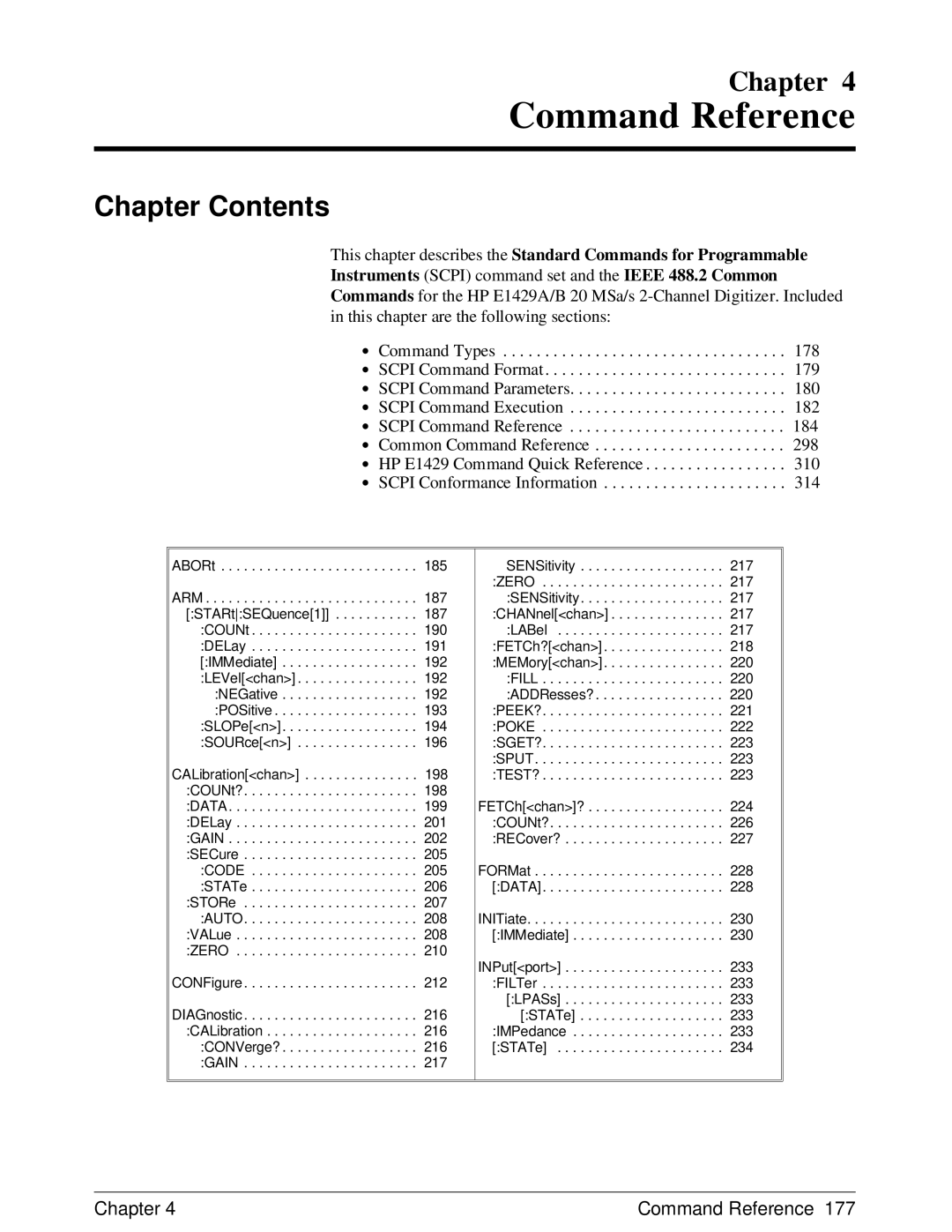 HP E1429A manual Command Reference 