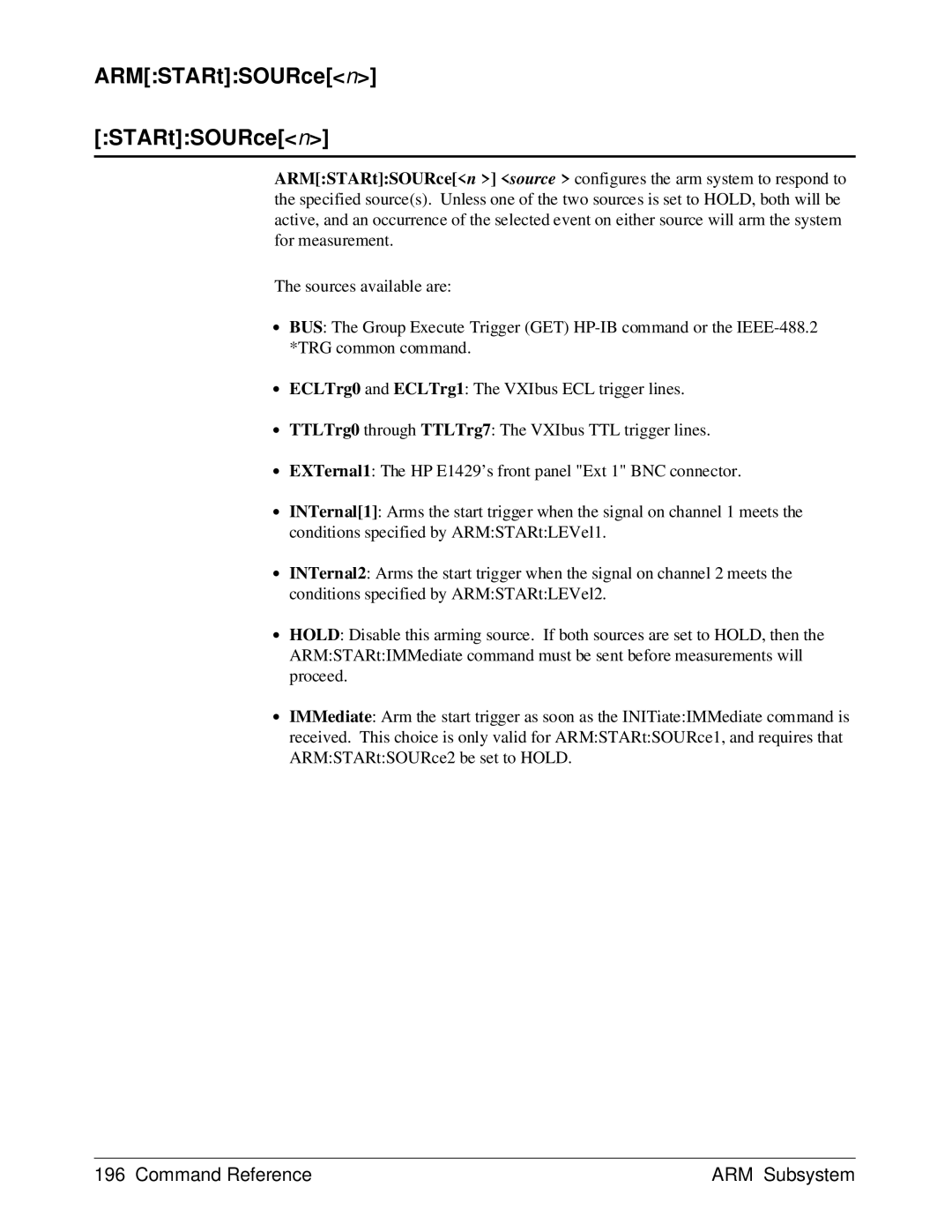 HP E1429A manual ARMSTARtSOURcen 