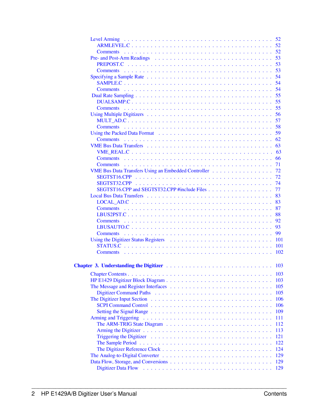 HP manual HP E1429A/B Digitizer User’s Manual Contents 