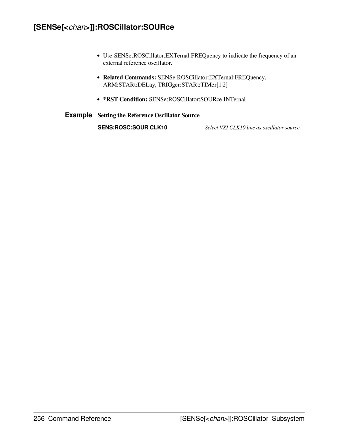 HP E1429A manual Example Setting the Reference Oscillator Source 