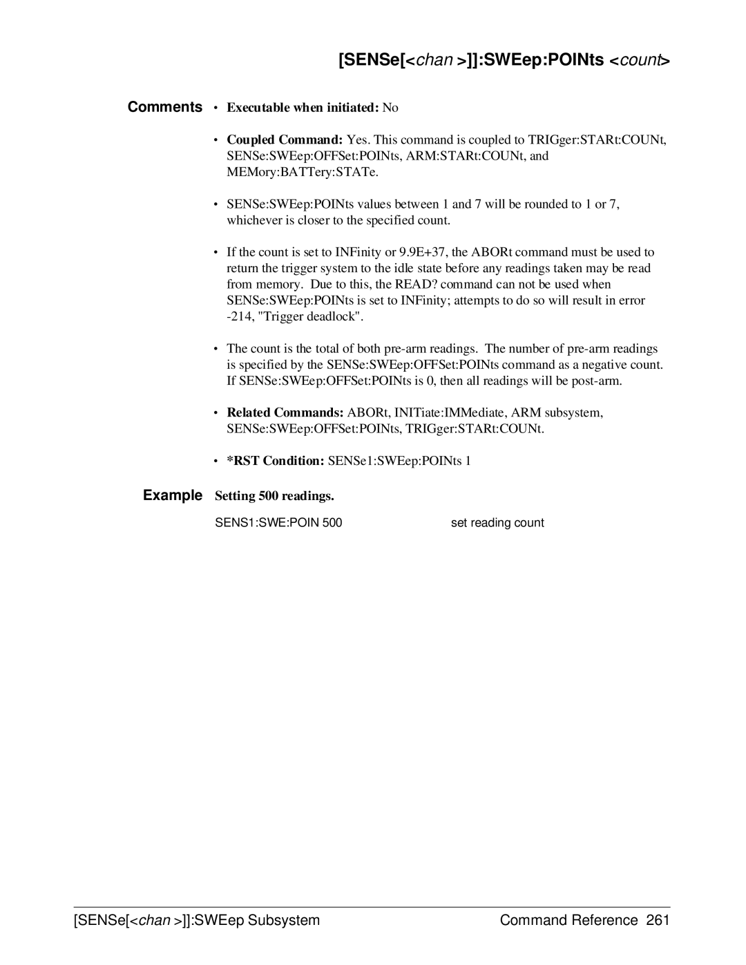 HP E1429A manual Example Setting 500 readings 