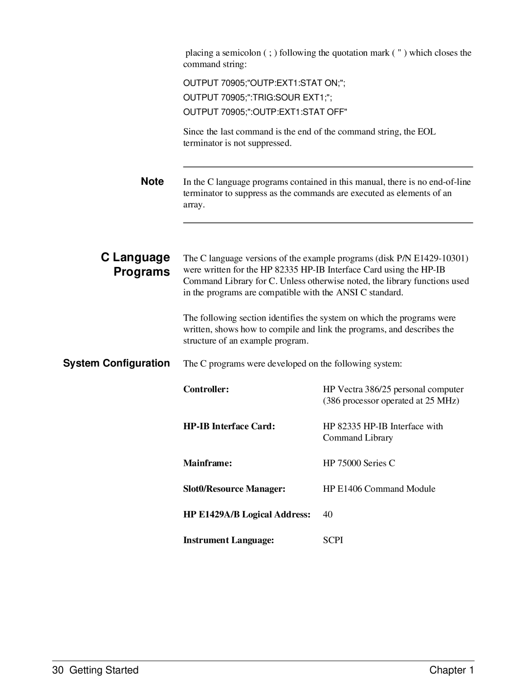 HP E1429A manual Language Programs 