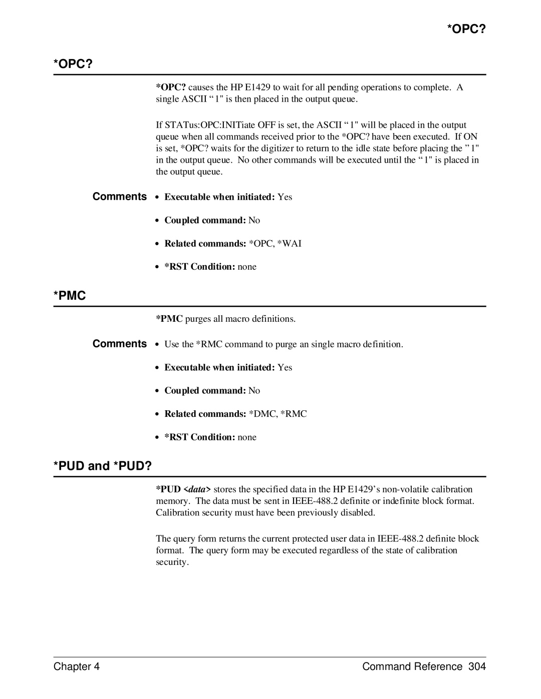 HP E1429A manual Opc?, Pmc, PUD and *PUD? 