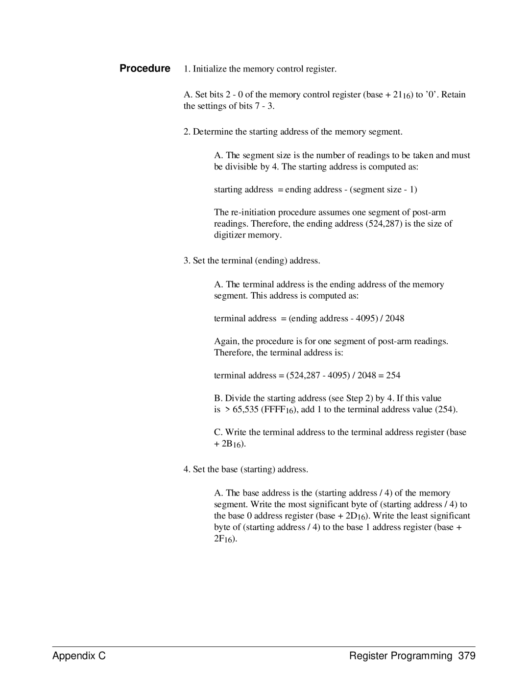 HP E1429A manual Appendix C Register Programming 