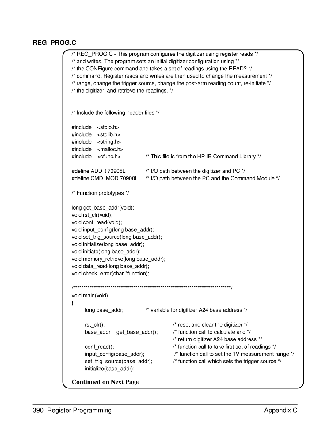 HP E1429A manual Regprog.C 