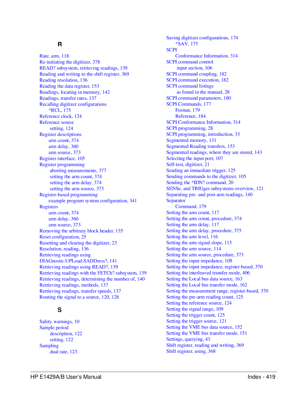 HP E1429A manual Scpi 