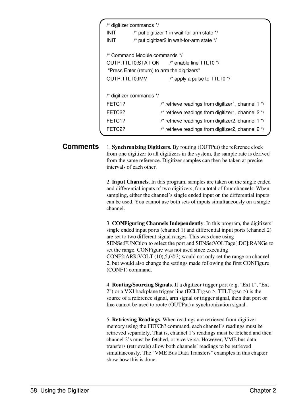 HP E1429A manual OUTPTTLT0STAT on, OUTPTTLT0IMM, FETC2? 