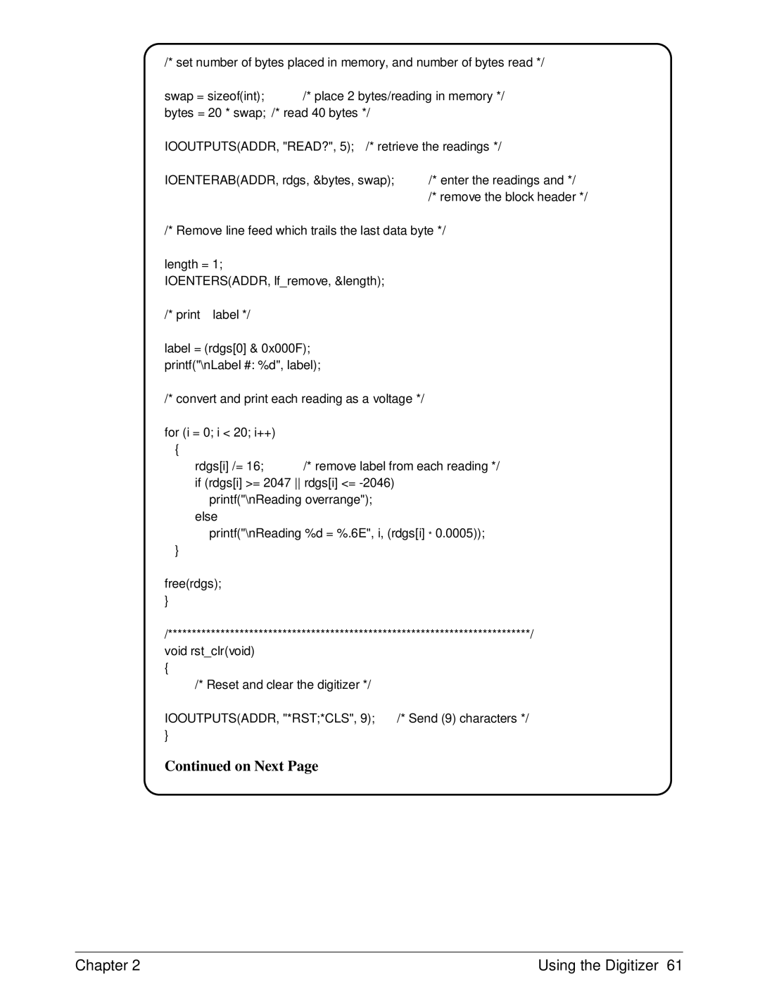 HP E1429A manual For i = 0 i 20 i++ 