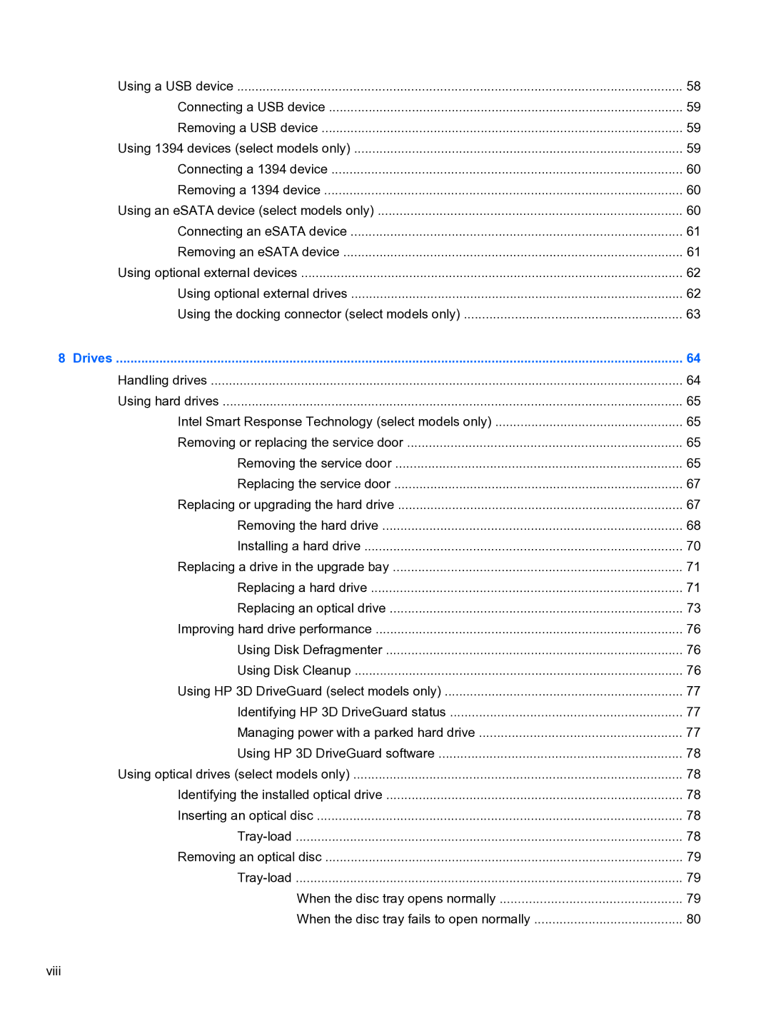 HP E1Y40U8 manual Drives 