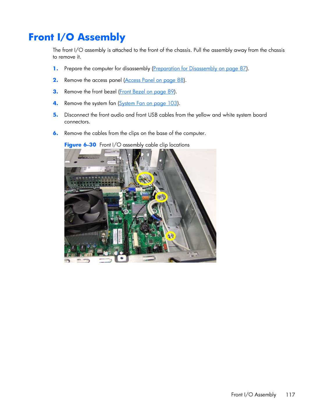 HP E1Y97UT 11.6' E1Y97UT#ABA manual Front I/O Assembly 