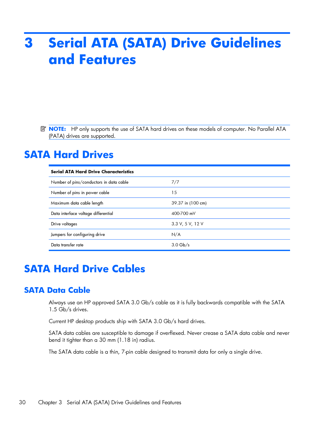 HP E1Y97UT 11.6' E1Y97UT#ABA manual Sata Hard Drives, Sata Hard Drive Cables, Sata Data Cable 