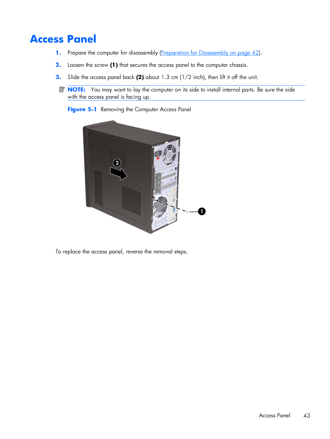 HP E1Y97UT 11.6' E1Y97UT#ABA manual Access Panel 