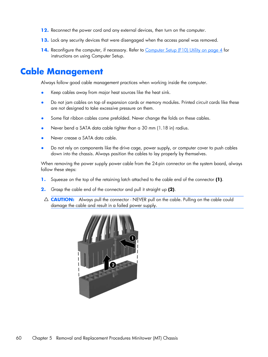 HP E1Y97UT 11.6' E1Y97UT#ABA manual Cable Management 