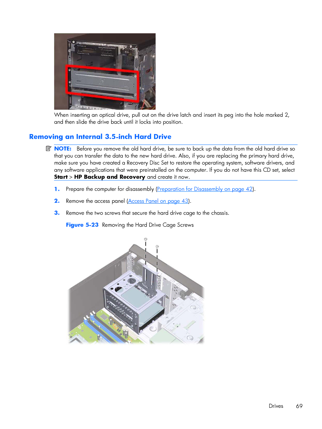 HP E1Y97UT 11.6' E1Y97UT#ABA manual Removing an Internal 3.5-inch Hard Drive 